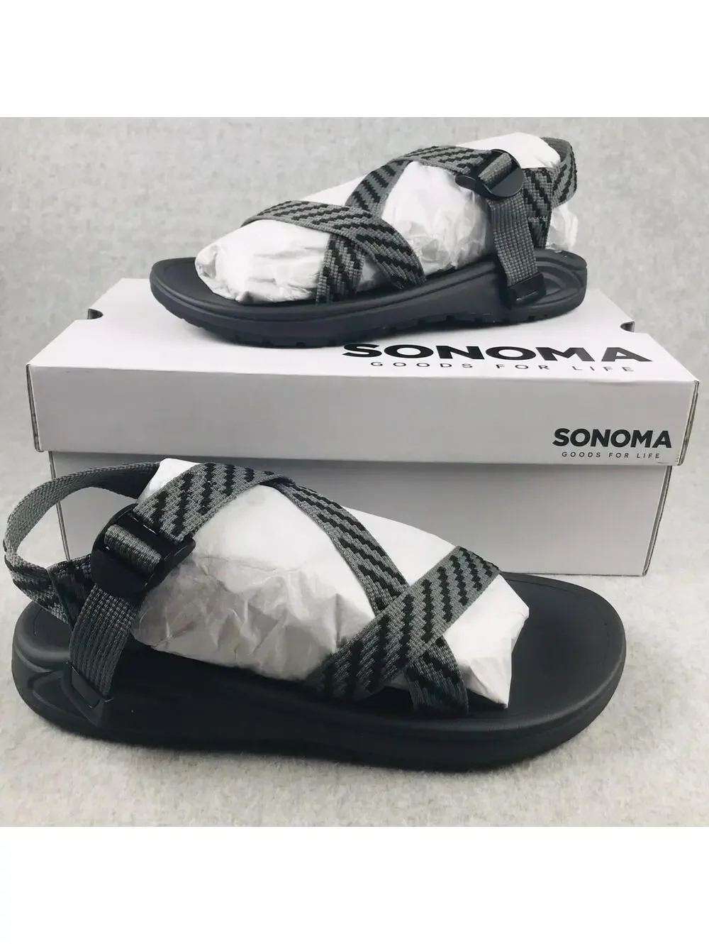 Sonoma Sandals Mens Size 11 Strap Sport Adjustable Comfort Gray  New*
